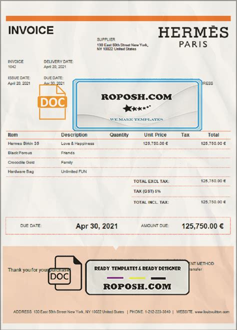 pay off hermes|Hermes invoice return.